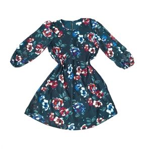 Calvin Klein Balloon Sleeve Chiffon Dress